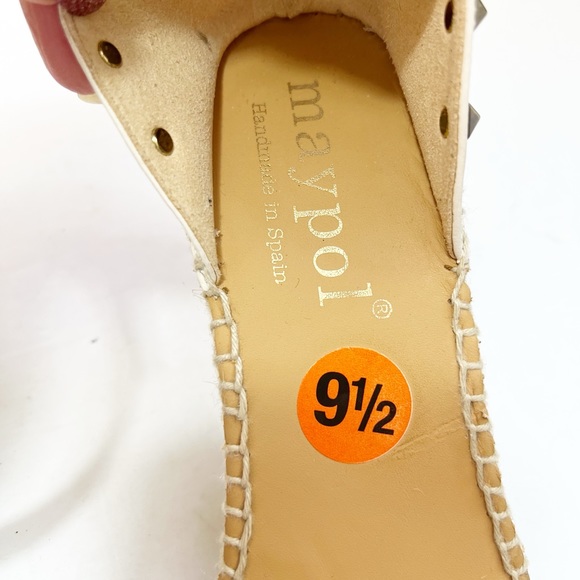 Anthropologie Maypol Ankle Strap Studded Leather Espadrille Sandals Size 9.5 - Picture 8 of 10